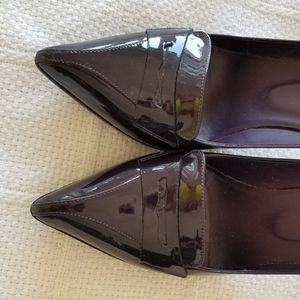 Bally DALLI Patent Leather Dark Plum Platform 5" H